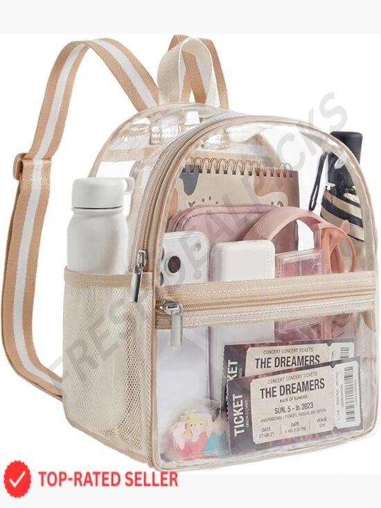 cute clear mini backpacks Backpack Stadium Events 12x12x6 Small Transparent Plastic See Through Bag for Work Festival Security Travel you can effortlessly locate your essentials Mini Backpacks Clear Backpack For